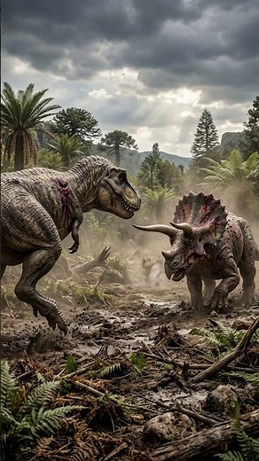 T. rex vs Triceratops | The Ultimate Dinosaur Battle #usa #usashorts #animals