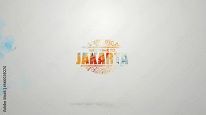 Welcome to Jakarta logo animation video, Welcome to Jakarta City monogram motion graphics video, Jakarta animated hologram video banner, Tour and travel logo animation
