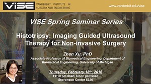 VISE Guest Seminar: Histotripsy: Imaging Guided Ultrasound Therapy for Non-invasive Surgery. Thursday Feb 18th, 12:10. SC 5326, Refreshments provided at 12:00.