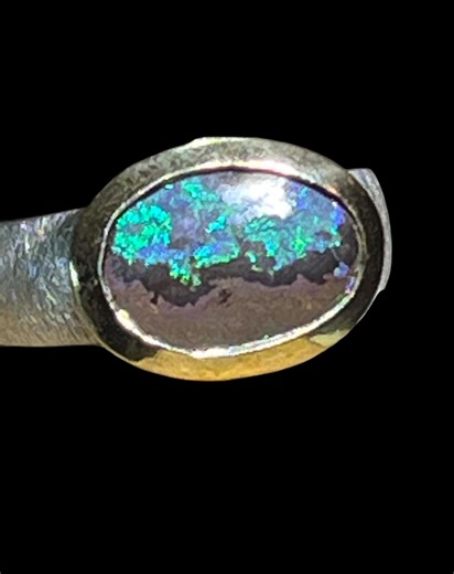 Boulder Opal Turquoise Sky Ring in Silver With Gold-plated Setting - Etsy