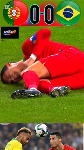 injured🤕Ronaldo destroyed🤕 Neymar Portugal vs Brazil FIFA world cup football imaginarymatch#viral​​