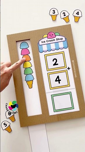 Kids Activity 🧩 | Ice Cream Math Fun #printables #chanafavors #kidsactivities #earlymaths #shorts