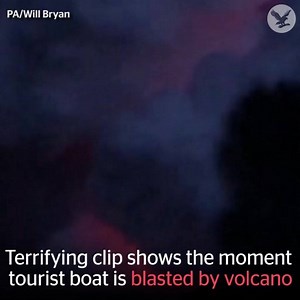 Terrifying footage shows moment tourist boat gets blasted by volcano | The Independent