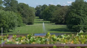 Boat sailing in a nature park during a summer day - Slow Motion