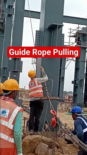 Guide Rope Pulling Through Chain Pulley Block (CPB) 🔗🪢 | Rigging Operation #Shorts