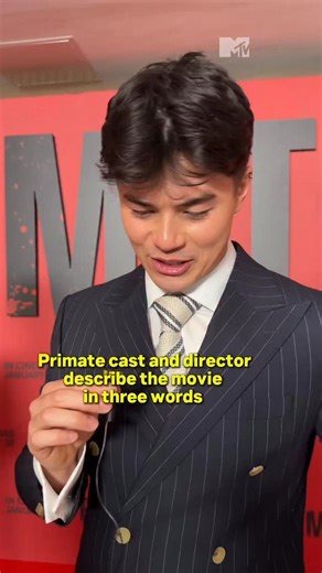 The word ‘gory’ comes up a lot 😨 The Primate cast and director are describing the horror movie in just three words and it sounds INTENSE to another level 🐒 #primate #mtvmovies | MTV UK