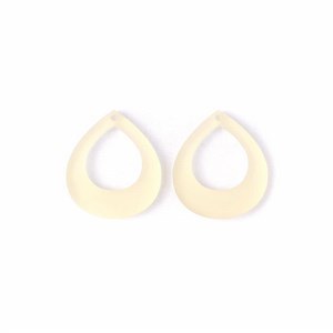 28x24mm Small Pear Shape with Cutout Acrylic Component Set - Butter Yellow (1 Pair)