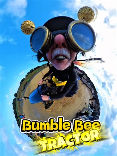 Busy Bee rides on the Bumble Bee Tractor! #insta360 #crazy #busybee #tractors #farm @insta360 official @The Secret Farm - Bedfordshire