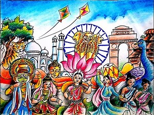 Cultural diversity of india drawing for competition | Incredible india | Our heritage & culture