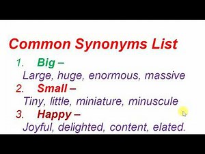 New synonyms words