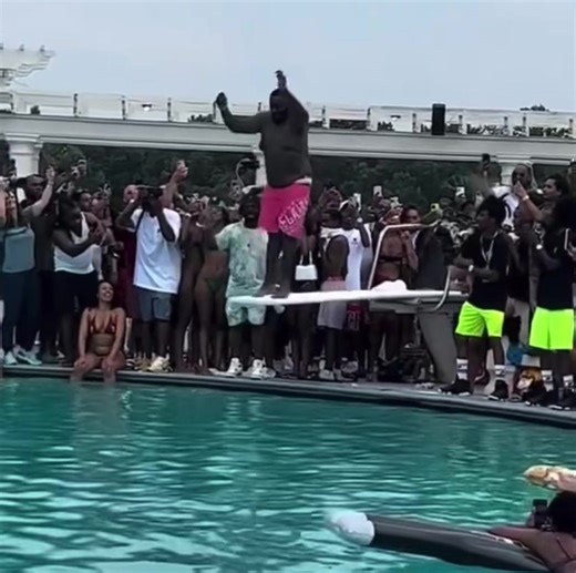 2.4K views · 27 reactions | Rick Ross knees gave out yesterday at his pool party when he attempted to dive off the diving board  Listen to the crowd  #RickRoss #Comedy | Timeout Sports Podcast | Facebook