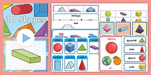 3D Shape Vocabulary EAL Visual Aids Pack