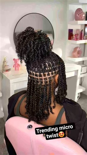 Trendy and beautiful micro twists🤩💇‍♀️ Micro Twists 💯 Perfection, A Flawless Braid Showcase