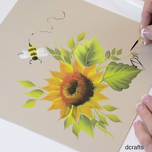 44K views · 1K reactions | Create gorgeous spring sunflowers in minutes with Plaid Crafts. Watch as Donna Dewberry gives us a peek at her signature One Stroke technique: | A.C. Moore | Facebook