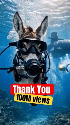 Scuba Diving Donkey Encounters a U.S. Submarine and Incoming Torpedo! 😱 | Ultra Realistic AI Scene