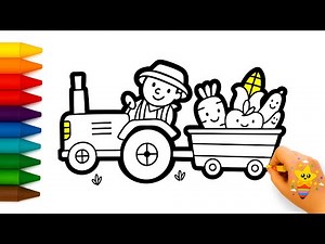 How to Draw a Farm Tractor 🚜🌾 |Step by Step for Kids🎨