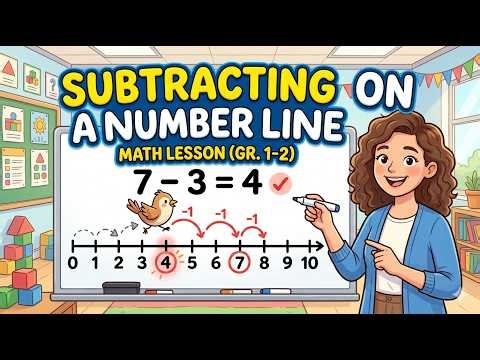 Subtracting on a Number Line | Mathematics Lesson for Grade 1 & 2 (Ages 5–7)