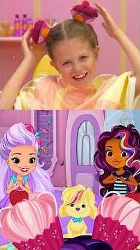 Sunny shows you how to make a cupcake hairstyle! 🧁 #shorts