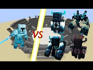 Ice Warrior vs All Warden! Can the Ice Warrior beat the Warden? Minecraft mob battle!