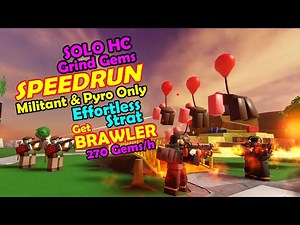 TDS SOLO HC Hardcore Speedrun Grind Gems Get Brawler - Tower Defense Simulator Roblox