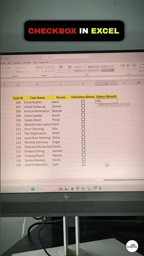 How to Add Checkboxes & Status Tracker in Excel – Easy Checklist | #shorts #viral #trending #excel |