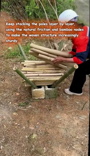 Bamboo Fire Pit Build with Concrete Blocks #bamboobuild #ruralcraft #diyfirepit #cinderblock