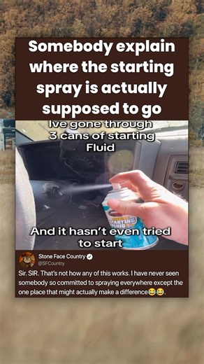 Somebody explain where the starting spray is actually supposed to go