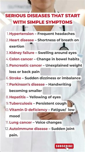 12 Serious Diseases That Start With Simple Symptoms (Don’t Ignore These) | improve health |