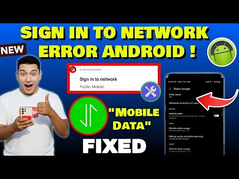 Android System Sign Into Network Mobile Data || Sign In To Network Error Android [Fixed]