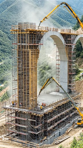 From Nothing to a Finished Mountain Bridge | Satisfying Construction #satisfyingshorts
