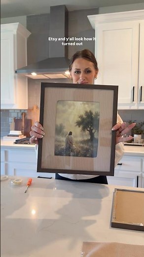 DIY fabric gallery photos. Perfect way to add a little Jesus to your home.