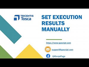 Tosca Tutorial | Lesson 66 - Set Execution Results Manually in Execution Lists | Manual Testing |