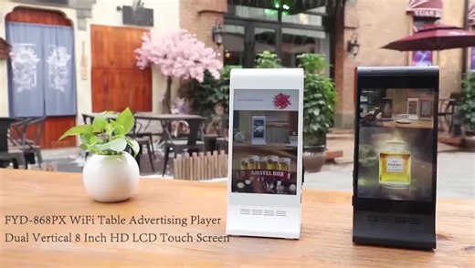 Digital Table Menu Advertising Device With Rechargeable Power, HD Display, WiFi Sync, QR Order & Custom Interface