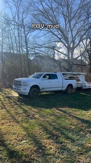 Jonathan Hightower on Instagram: "Stuck in wet grass 😭 . . . . . . . #dieseltrucks #2gswaptheworld #cummins #megacab #slabbb"