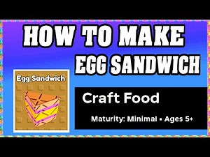 How To Make EGG SANDWICH in CRAFT FOOD ROBLOX [Unlock New Recipe] [walkthrough]