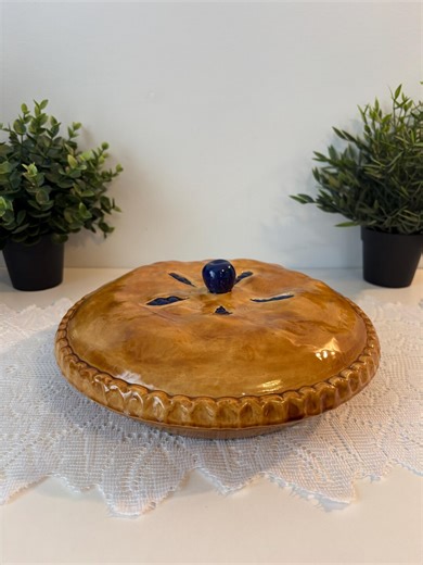 Ceramic Pie Dish Imitating Blueberry Pie. Serving Dish for Pie or Dessert. Home Decor. Ceramic Pie - Etsy