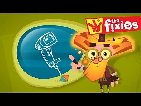 The Fixies English - Grandpus: What is a barcode? | Cartoons for Kids