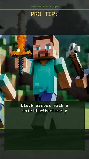 Minecraft tip: block arrows with a shield effectively ⚔️
