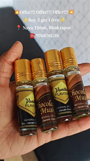 A deep, sensual, and sizzling fragrance that makes things better after dark. Long-lasting and strong—perfect for leaving a lasting impression. 💥Offer!!! Offer!!! Offer!!!!💥 ✨ Buy 2 get 1 free ✨ 📍 Naya Thimi, Bhaktapur ☎️ 9768761218 #cocovanillamusk #luxuryattar #longlastingscent #perfumeoil #kreezbeautyandbasic