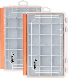 Aventik Waterproof Fishing Tackle Box Organizer with Removable Dividers Sturdy Lure Storage Box and Terminal Tackle Storage 3600 Tackle Trays