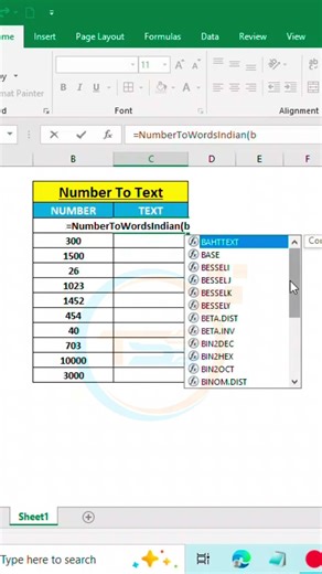 “Excel me Number ko Words me convert karo 😮 | Secret Trick!” #shorts #excel