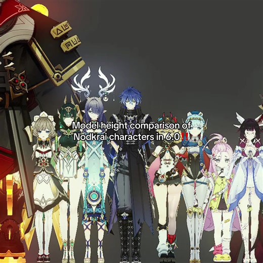 Nodkrai Characters Height Comparison in Genshin Impact