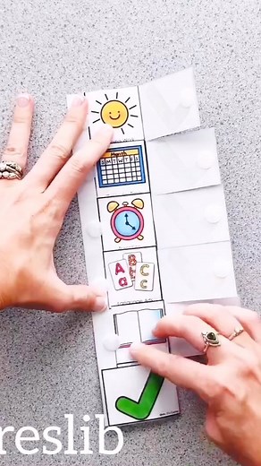 Stephanie | IEP Coach + Special Ed Teacher on Instagram: "FLIP VISUAL SCHEDULE • How to make a flip visual schedule using a flippable base template that works for any visual schedule icons. First, print your visual schedule icons and the free base template. • Download the free flip visual schedule base here: bit.ly/MDCreslib (at the bottom labeled “visual schedule”) • Grab the visual schedule icons seen in the video here: bit.ly/MDCvisualschedules Then glue your visual schedule pieces in order o