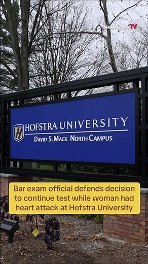 Bar exam official defends decision to continue test while woman had heart attack at Hofstra