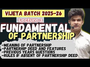 Fundamental of Partnership | Class 12 Accountancy | Basics of Partnership