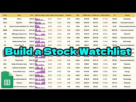 Build a Custom Stock Watchlist in Google Sheets! (Step by Step Tutorial!)