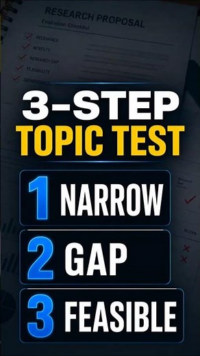 Use This 3-Step Test for Your Research Topic