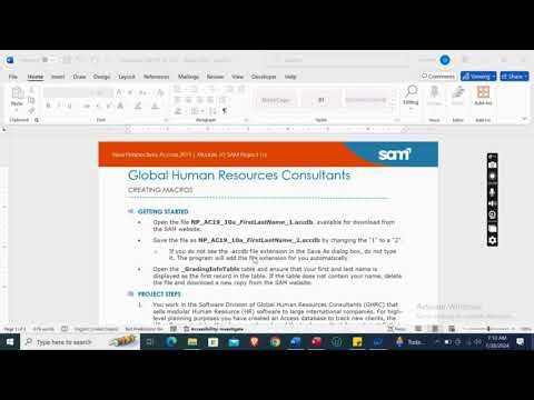 Access 2019 | Module 10: SAM Project 1a Global Human Resources Consultants #newperspectives