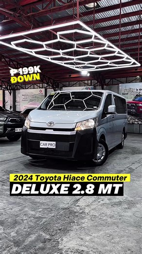 🚐✨ 2024 TOYOTA HIACE COMMUTER DELUXE 2.8 MT – Ready for Your Next Big Move! ✨🚐 Rain or shine, tuloy ang biyahe at negosyo with this Certified Quality Used Car from CARPRO! 💛 Perfect para sa pamilya, negosyo, o travel service — matipid sa diesel, maluwag sa loob, at matibay sa kalsada. 💰 All-In Downpayment: ₱199,772 only 📆 Flexible Terms: As low as ₱37K/month for 5 years 🛡 Premium Warranty – para worry-free ka sa byahe 🚩 August Rainy Day Sale – grab this deal habang mainit pa! 🌟 Why choos