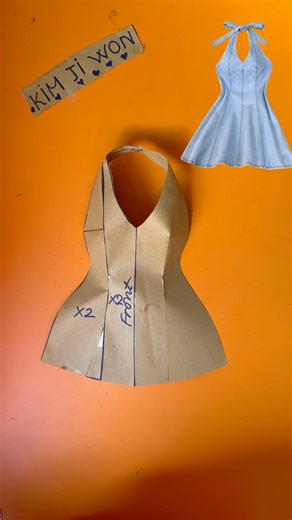 Waist-Fitted Halter Tie Dress Pattern Making Tutorial ✨👗 #diy #sewing #sewingtutorial